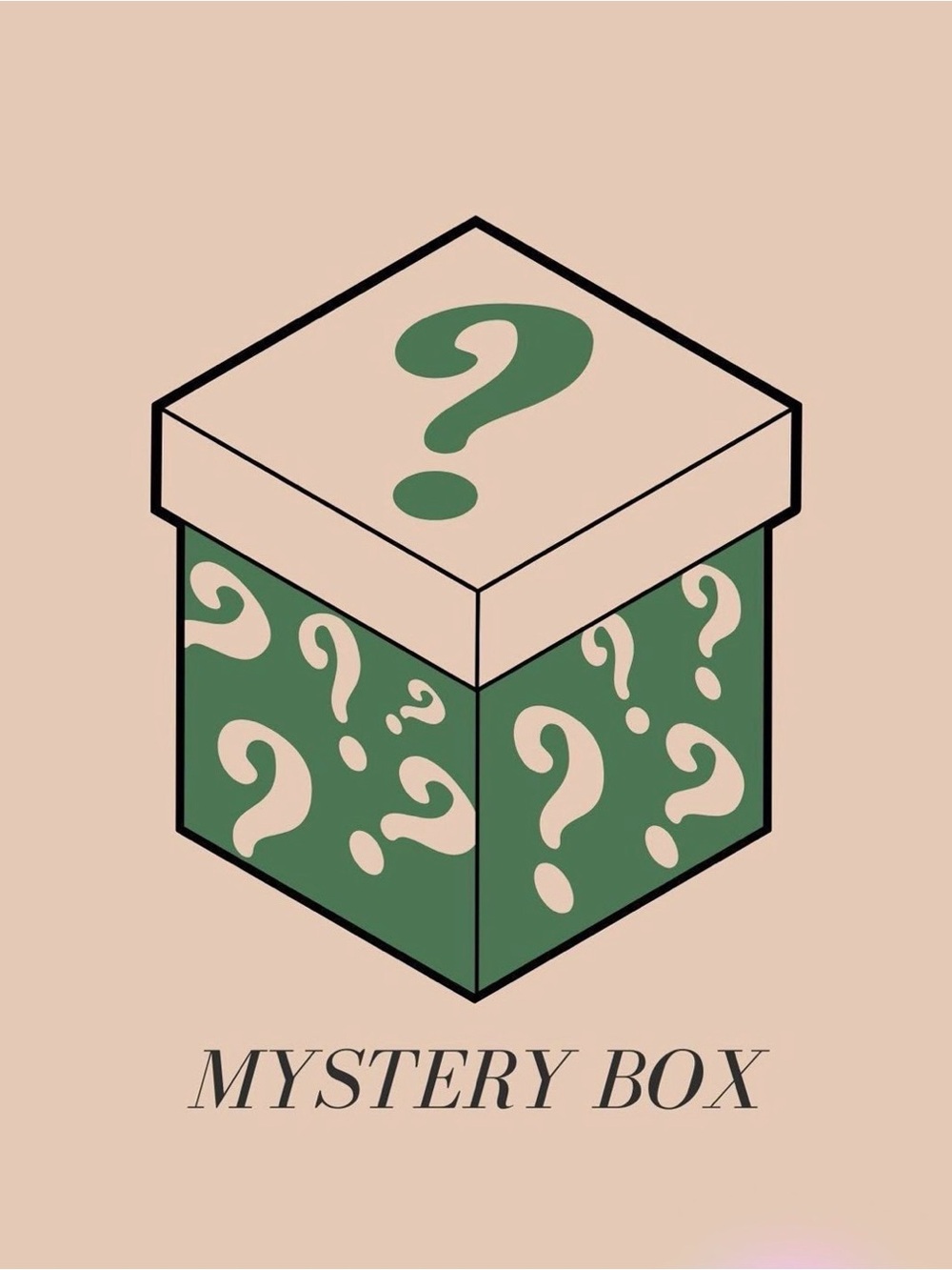 Mystery Box Graphic Print - Green & Cream